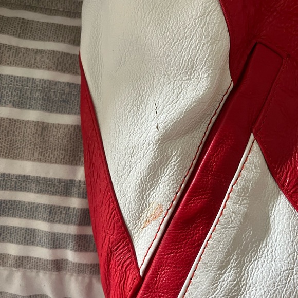 Vintage Vintage WHEREMI Michael Hoban Patriotic American Flag Leather Bomber. - Picture 6 of 6